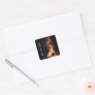 Campfire at Night Square Sticker