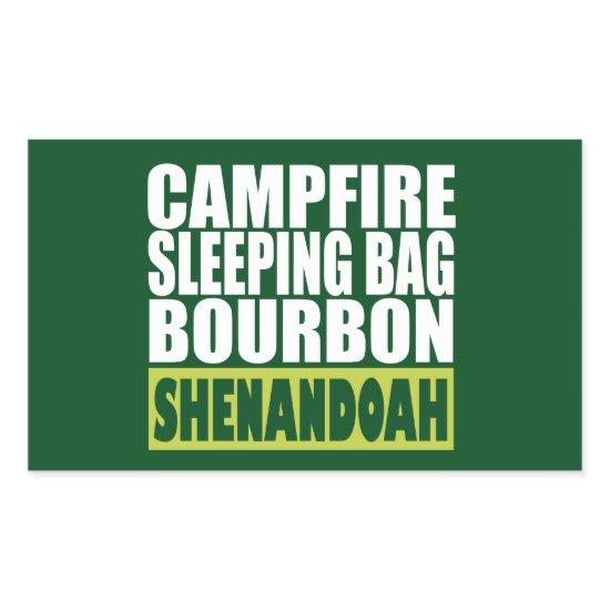 Campfire Sleeping Bag Bourbon Shenandoah Rectangular Sticker