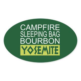 Campfire Sleeping Bag Bourbon Yosemite Oval Sticker