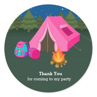 Camping Classic Round Sticker