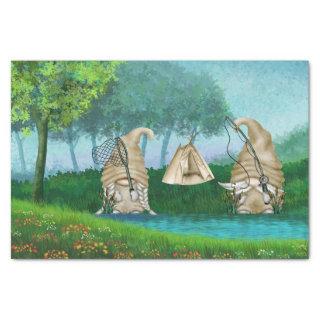 Camping Fishing Gnomes Decoupage Tissue Paper