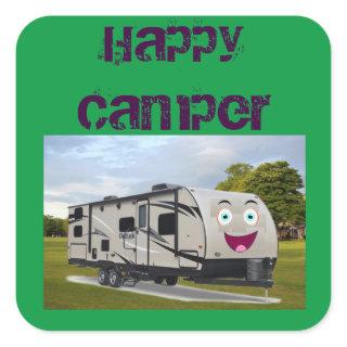 Camping  Happy Retirement in ithe RV by Funnycoomb Square Sticker