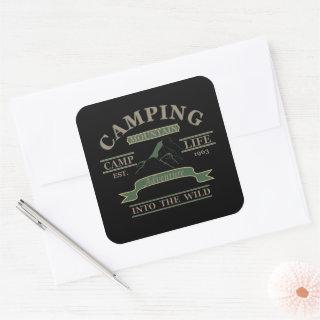 camping life square sticker