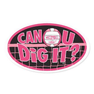 Can U Dig It? Pink Oval Sticker