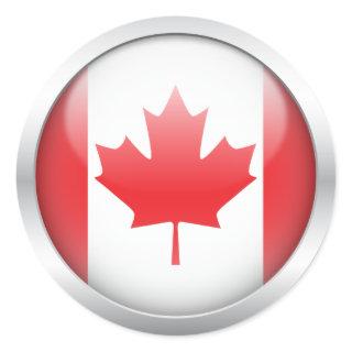 Canada Flag in Orb Classic Round Sticker