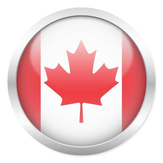 Canada Flag in Orb Classic Round Sticker
