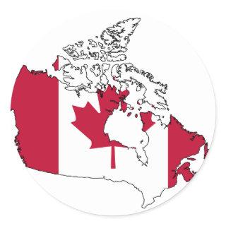 Canada flag map classic round sticker