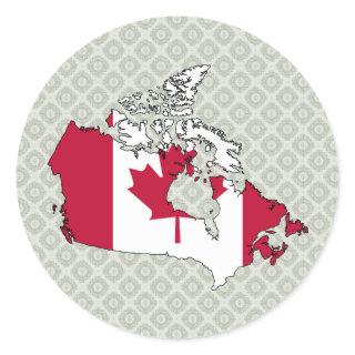 Canada Flag Map full size Classic Round Sticker
