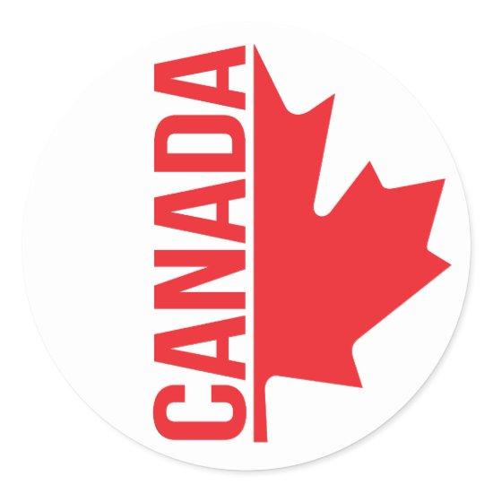 Canada half maple leaf red white stickers