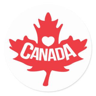 Canada heart maple leaf red white stickers