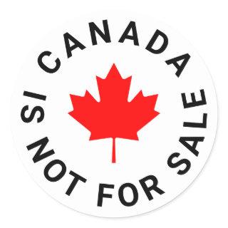 Canada is not for sale text red maple leaf custom classic round sticker