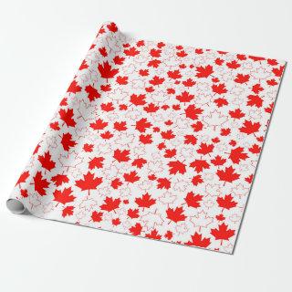 Canada Maple Leaf Red White Random Pattern