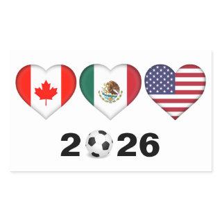 Canada Mexico USA hosting Football Tournament 2026 Rectangular Sticker