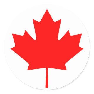 Canadian Flag Leaf Classic Round Sticker