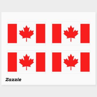 Canadian Flag Red Graphic Art Rectangular Sticker