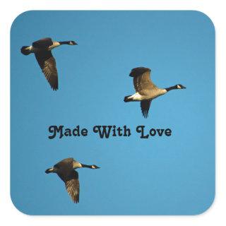Canadian geese in flight  square sticker