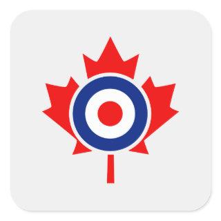 Canadian Maple Leaf Roundel Mod Badge Square Sticker
