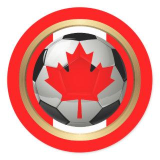 Canadian Soccer Ball Classic Round Sticker