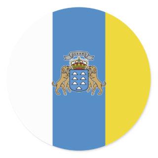 Canary Islands High quality Flag Classic Round Sticker