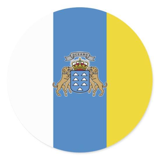 Canary Islands High quality Flag Classic Round Sticker