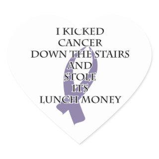 Cancer Bully (Light Purple Ribbon) Heart Sticker