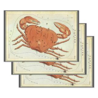 Cancer Crab Vintage Constellation, Urania's Mirror  Sheets