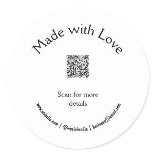 candle add q r code business  classic round sticker