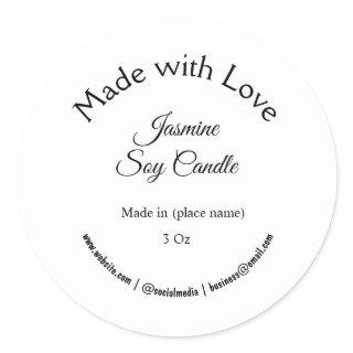 candle add q r code business  classic round sticker