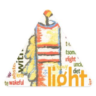 Candle Flame Word Cloud Art Print Triangle Sticker