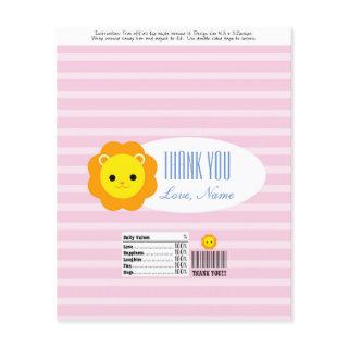 Candy Bar Wrapper Favor - pink lion