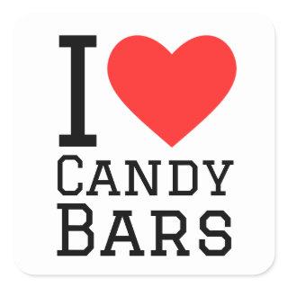 Candy bars pattern square sticker