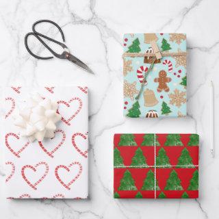 Candy Cane Hearts Christmas Cookies Christmas Tree  Sheets