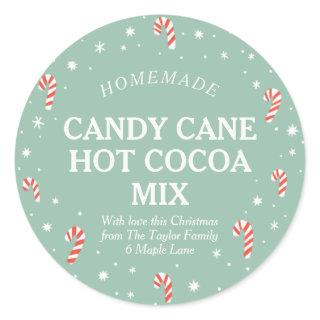 Candy Cane Hot Cocoa Homemade Christmas label