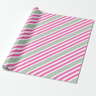 Candy Cane Pink and Green Striped