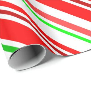 Candy Cane Stripes Red White Green Festive