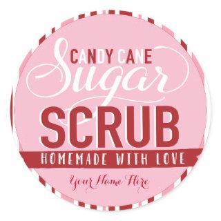 Candy Cane Sugar Scrub Labels Custom Mason Jar