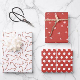 Candy Canes Dots and Snowflakes Red Christmas  Sheets
