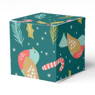 Candy Canes Holly Pine Boughs Birds Favor Boxes