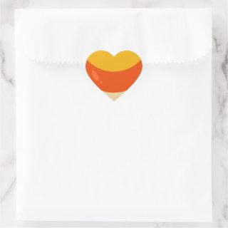 Candy Corn Halloween Heart Sticker