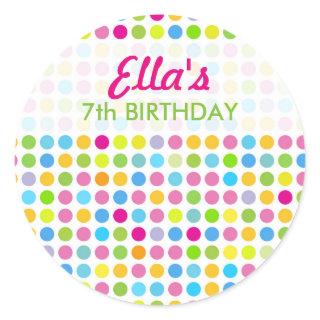 Candy dots birthday stickers