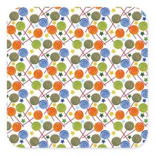 Candy pattern | Lollies pattern | lollipop 61 Square Sticker