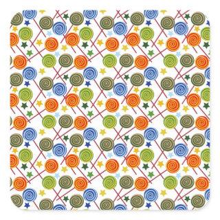 Candy pattern | Lollies pattern | lollipop 61 Square Sticker