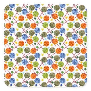 Candy pattern | Lollies pattern | lollipop 61 Square Sticker