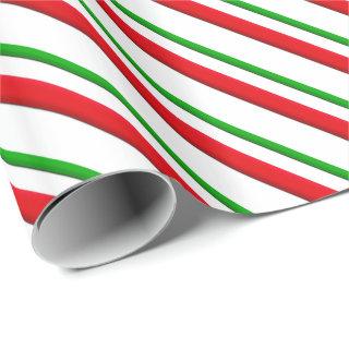 Candy Stripes, red, green & white