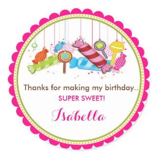 Candyland Birthday Stickers