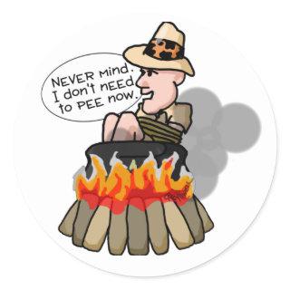 Cannibal Cooking Pot Classic Round Sticker