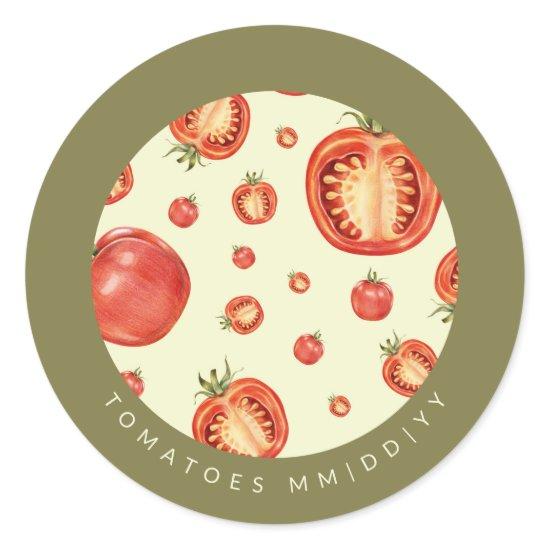 Canning | Date | Tomatoes Classic Round Sticker