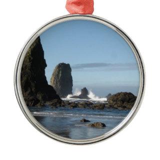 Cannon Beach and Haystack Rock  Metal Ornament