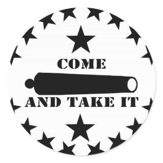 Cannon Come And Take It 2nd Amendment Classic Round Sticker