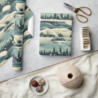 Canoe Journey & River Flow Feather Pattern Design